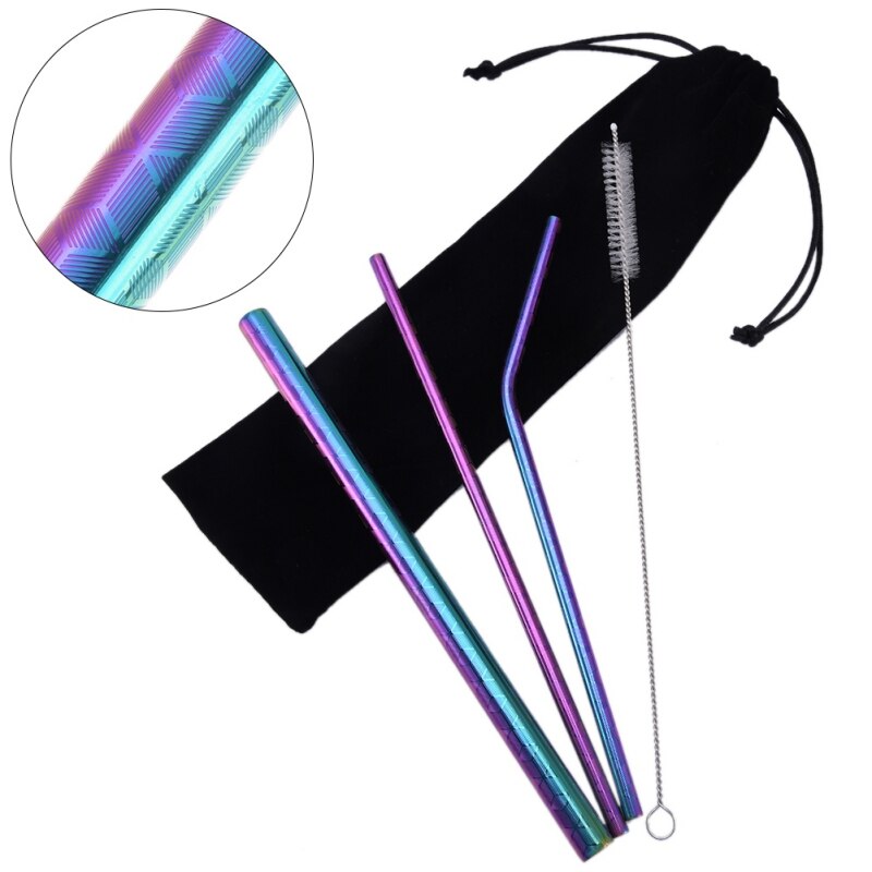 Steel Reusable Drinking Straws & Stirrers - Colorful - Home