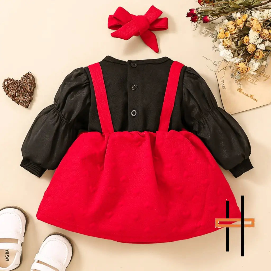 Baby Girl Two-Tone Bow Detail Dress - Fashion