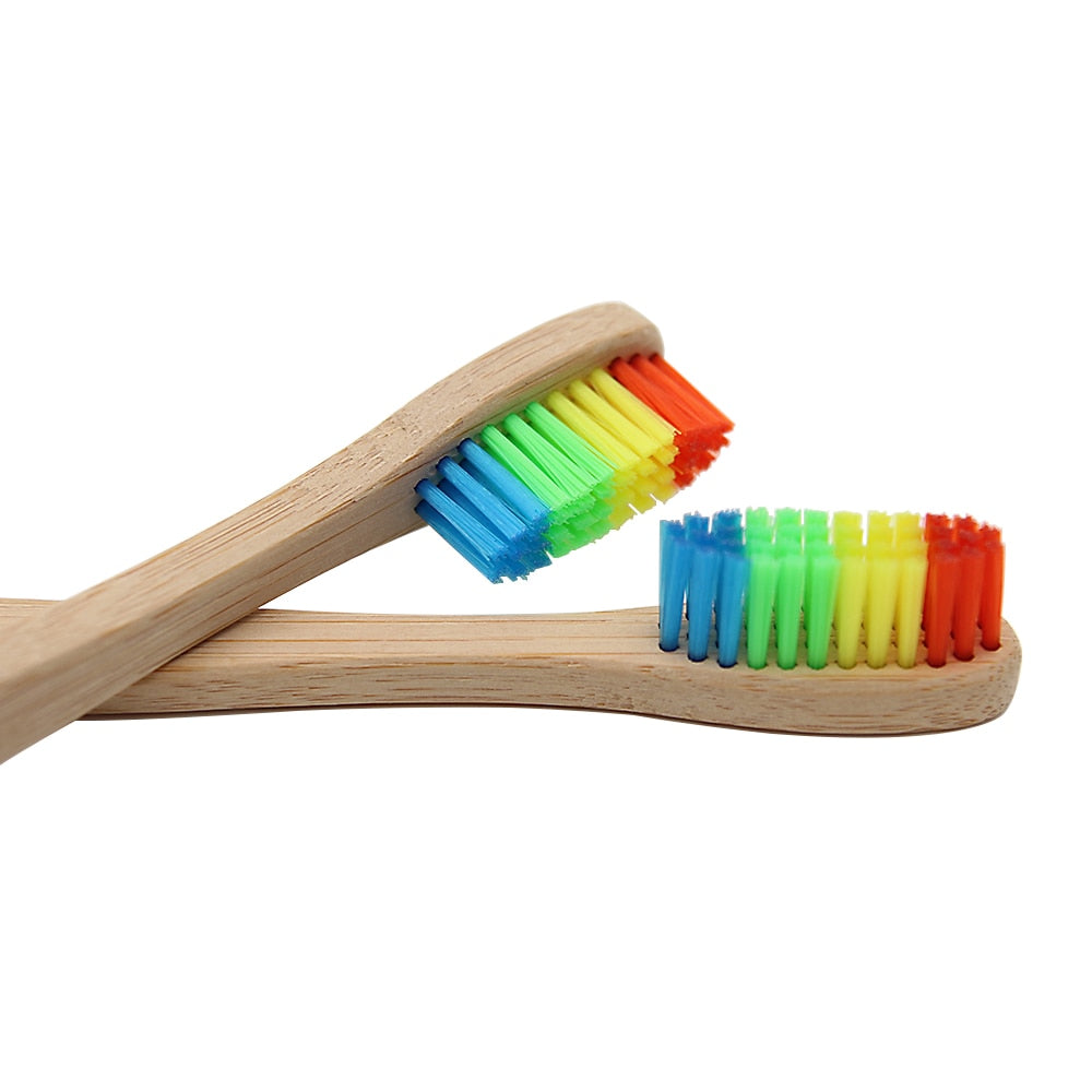 Eco-friendly Bamboo Rainbow Toothbrushes - 3pcs - Personal