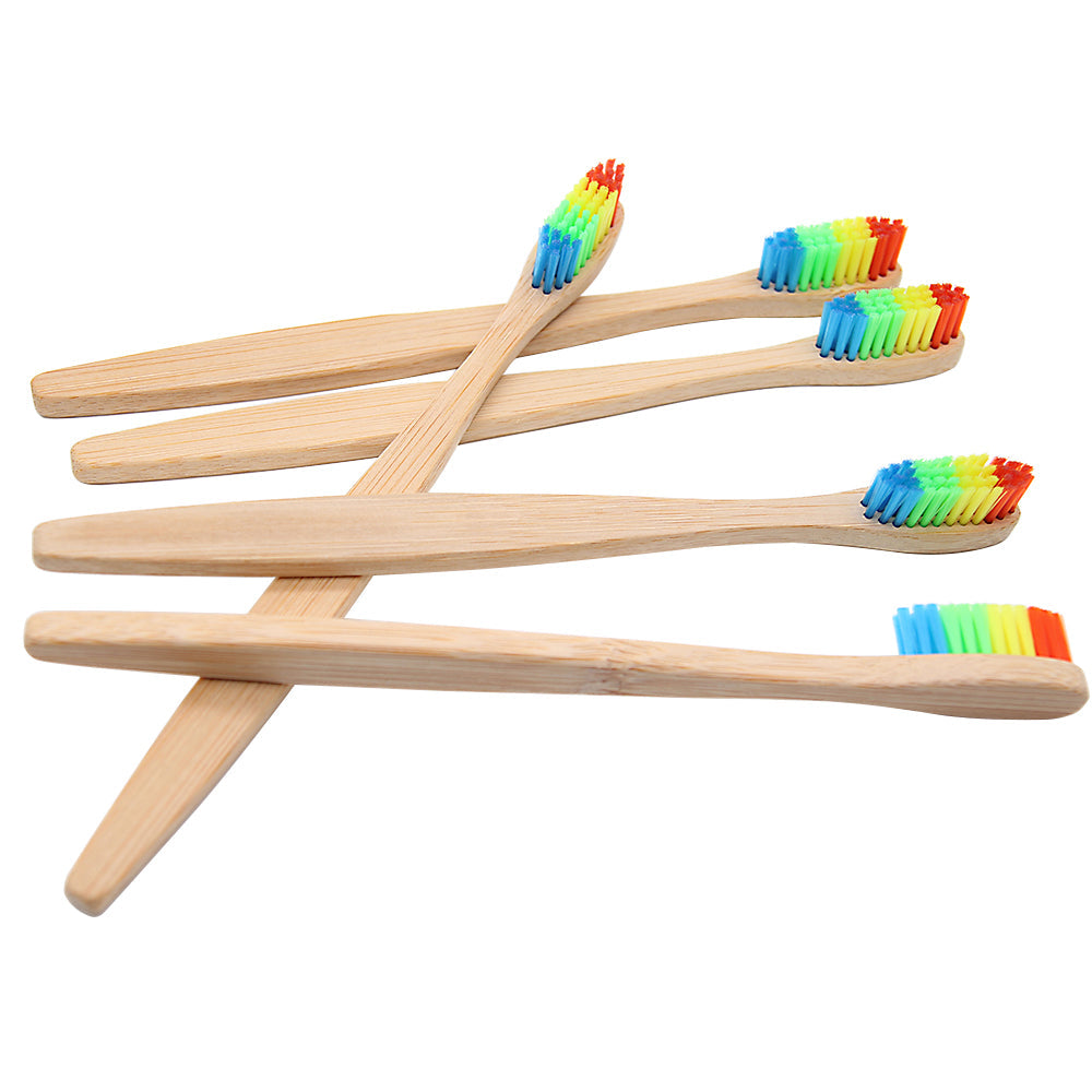 Eco-friendly Bamboo Rainbow Toothbrushes - Personal Care