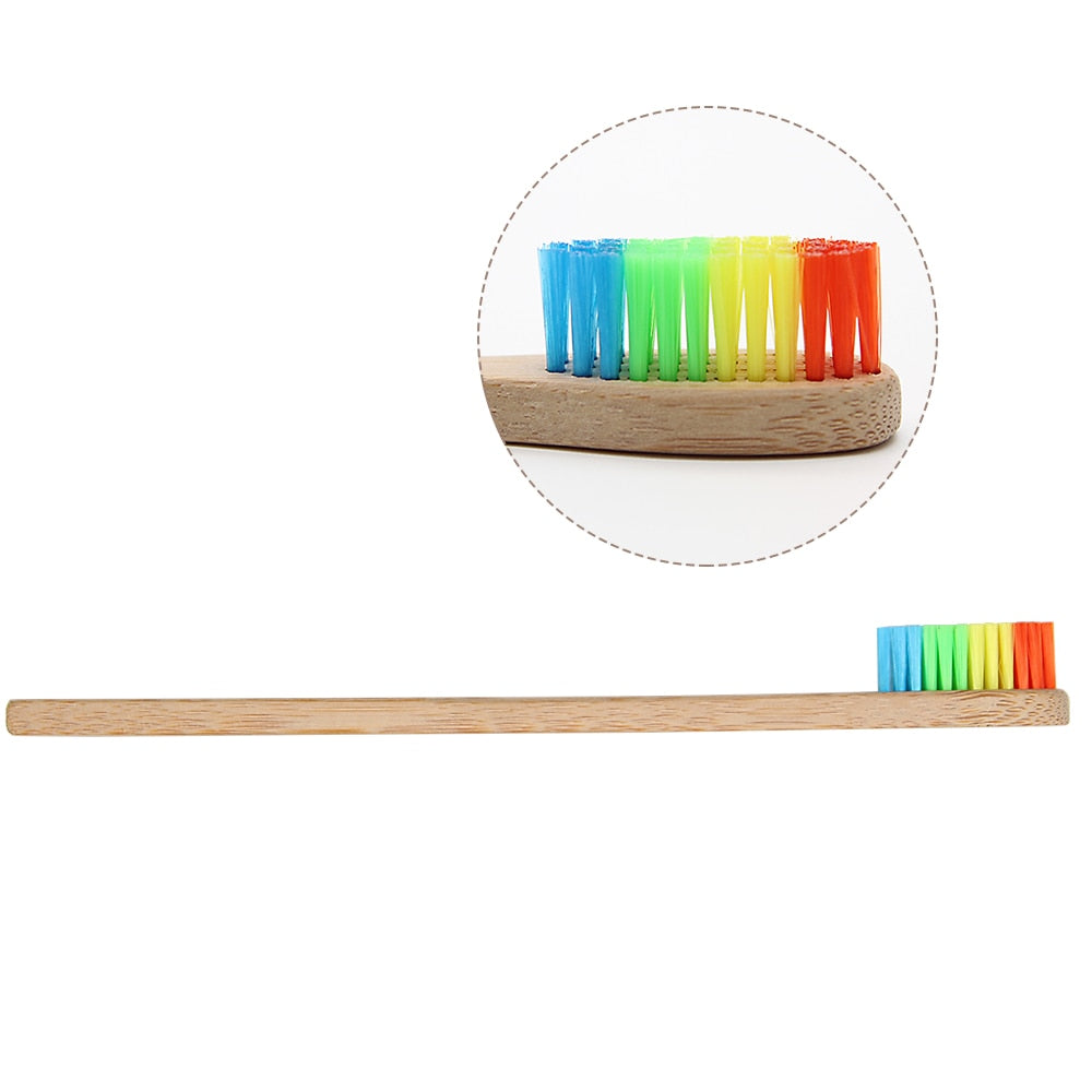 Eco-friendly Bamboo Rainbow Toothbrushes - Personal Care