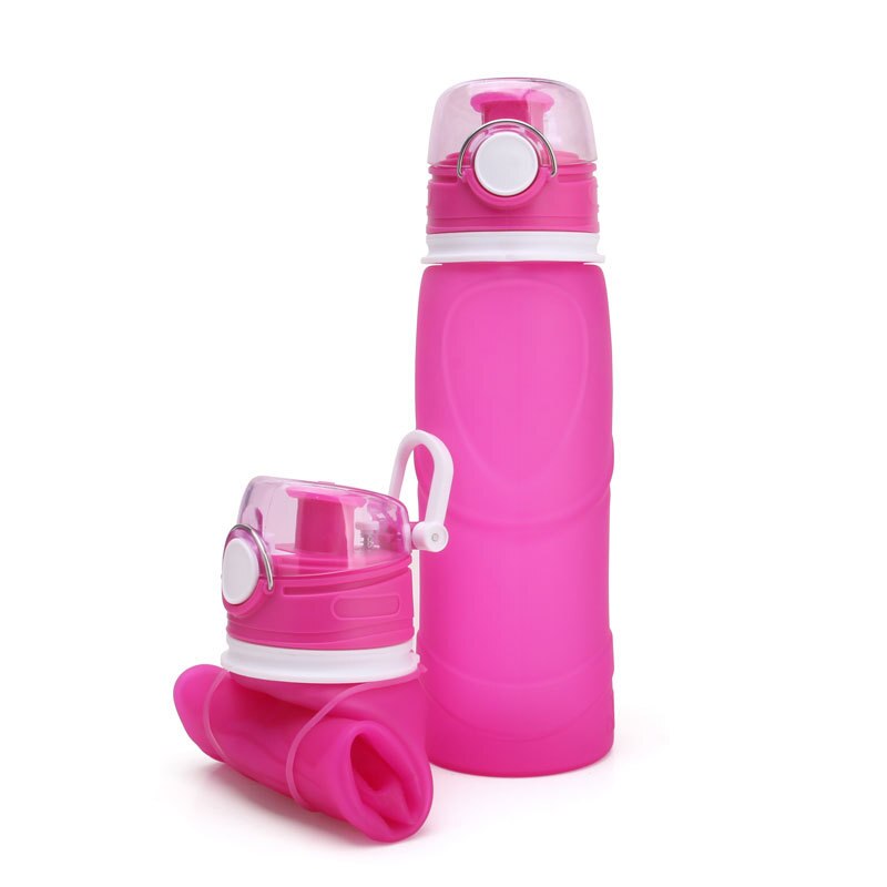 Eco-Friendly Silicone BPA-Free Water Bottles - Rose Red -