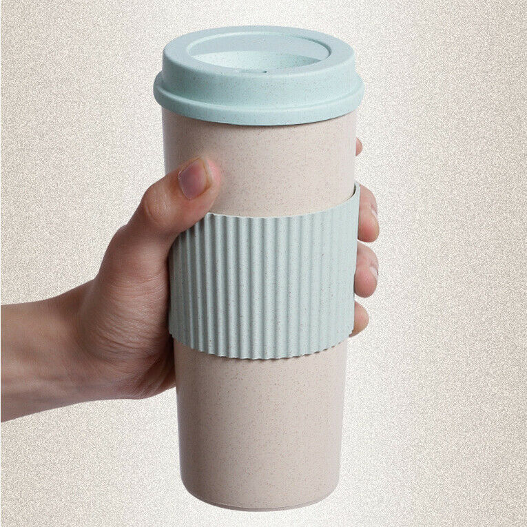 Eco-friendly Wheatstraw & Silicone Tumblers Mugs Cups - Blue