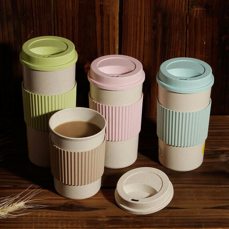 Eco-friendly Wheatstraw & Silicone Tumblers Mugs Cups - Home