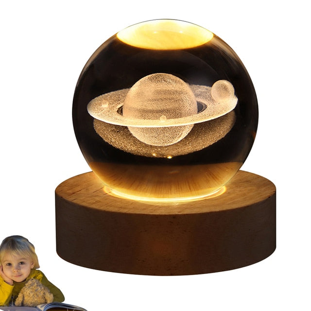 Glowing Crystal Ball Night Light - Blue - Decor