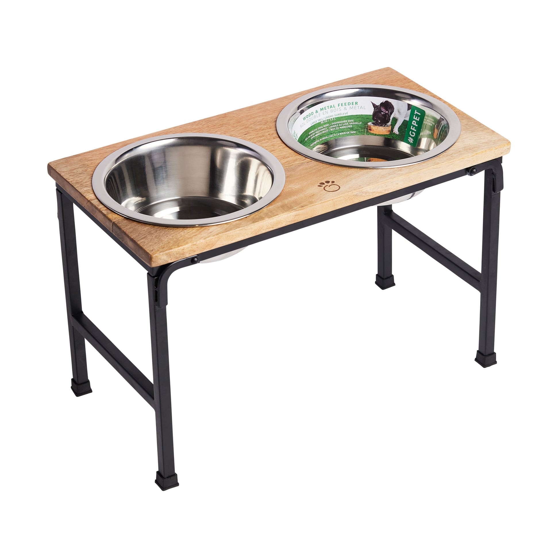 Rustic Wood & Metal Elevated Pet bowls feeders & waterers -