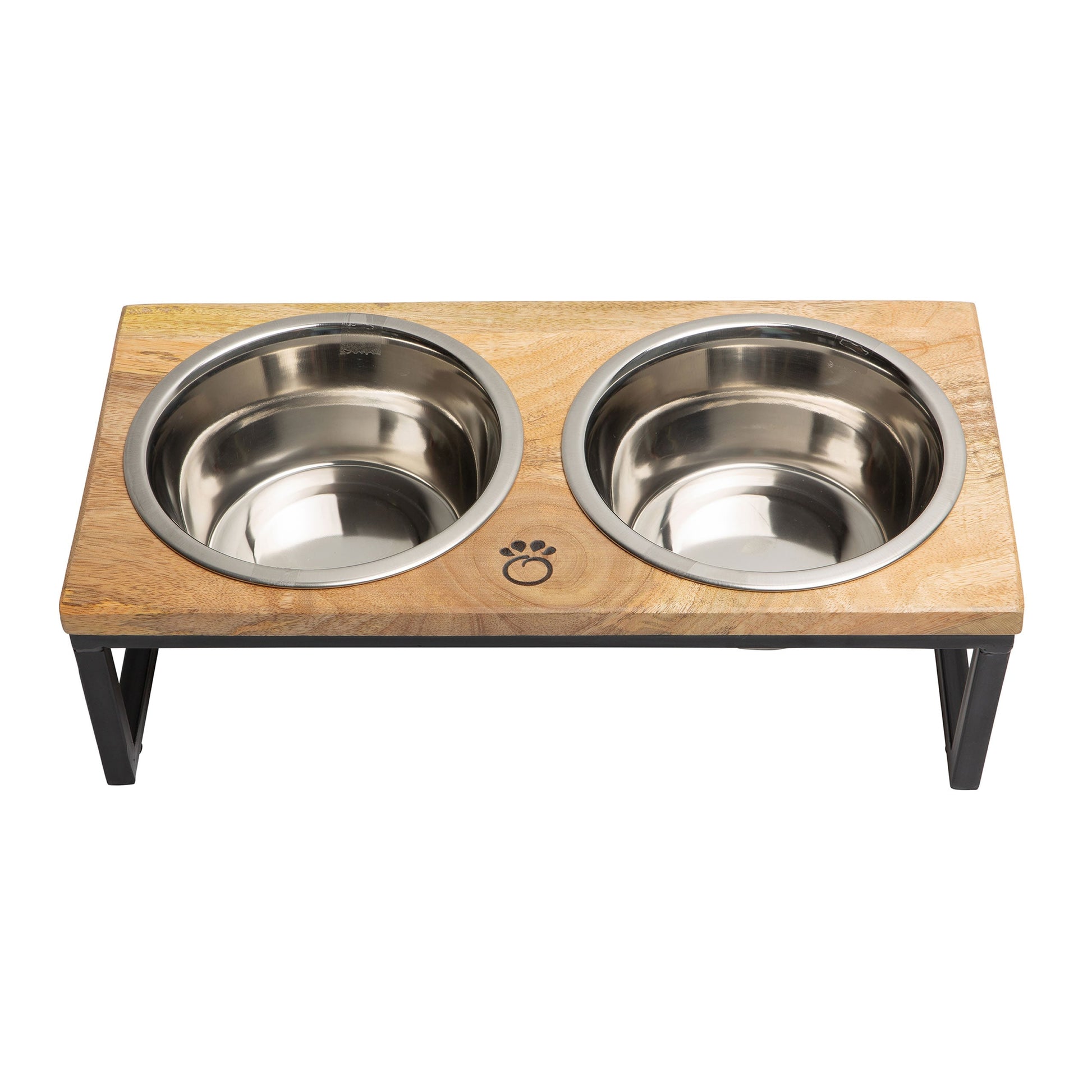 Rustic Wood & Metal Elevated Pet bowls feeders & waterers -