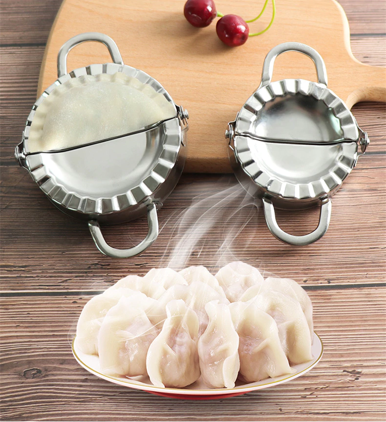 Stainless Steel Dumpling Maker Dough Wheels Cutter - Home &