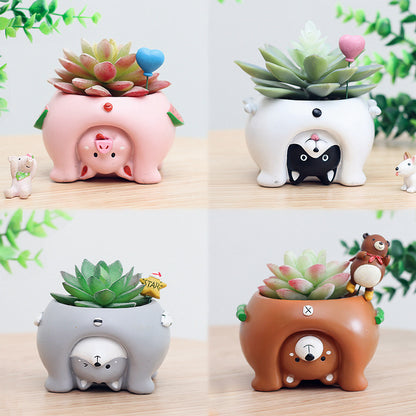 Cartoon Animal Flower Pots Planter